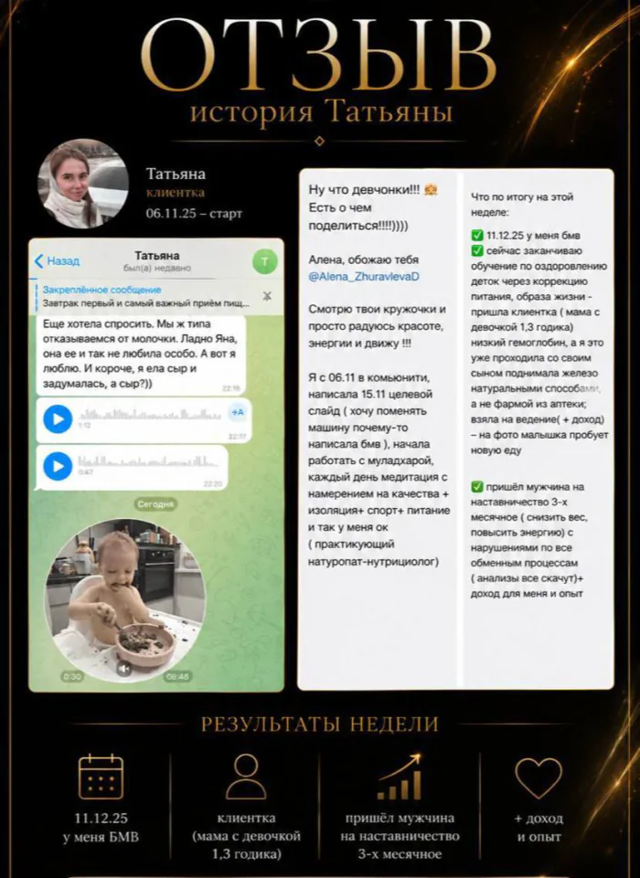 Отзыв Татьяны — результаты недели